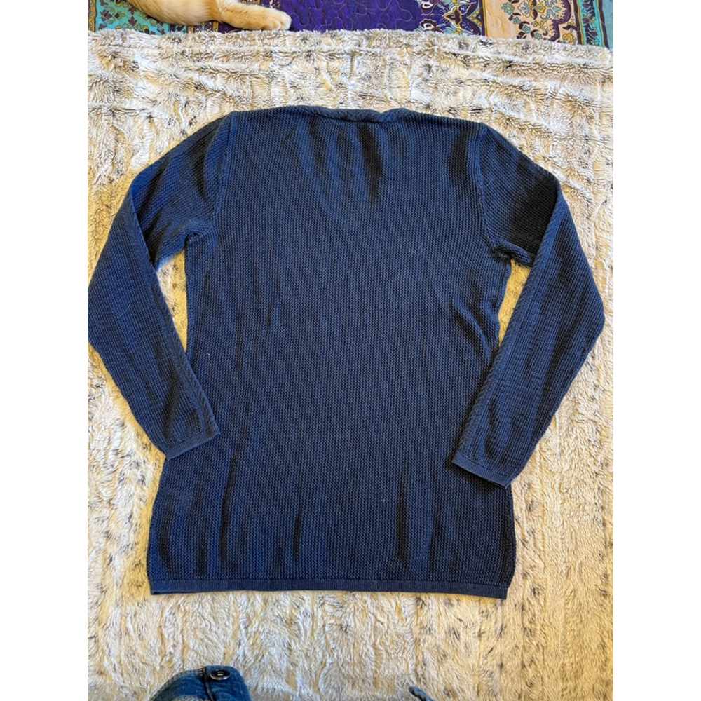 Vintage Pendleton Long Sleeve Cotton Knit Dark Blue Sweater Womens Size Large - Picture 3 of 16